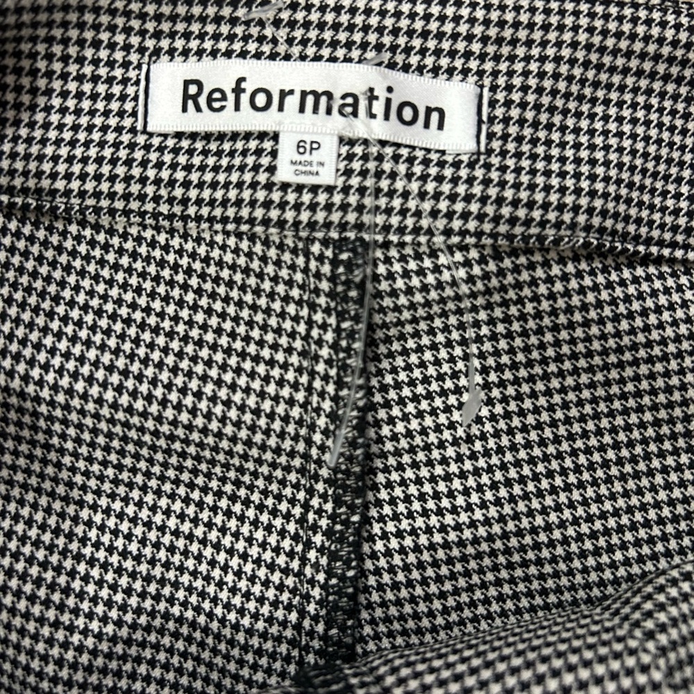 Reformation Houndstooth Wide-Leg Trousers - Picture 3 of 4